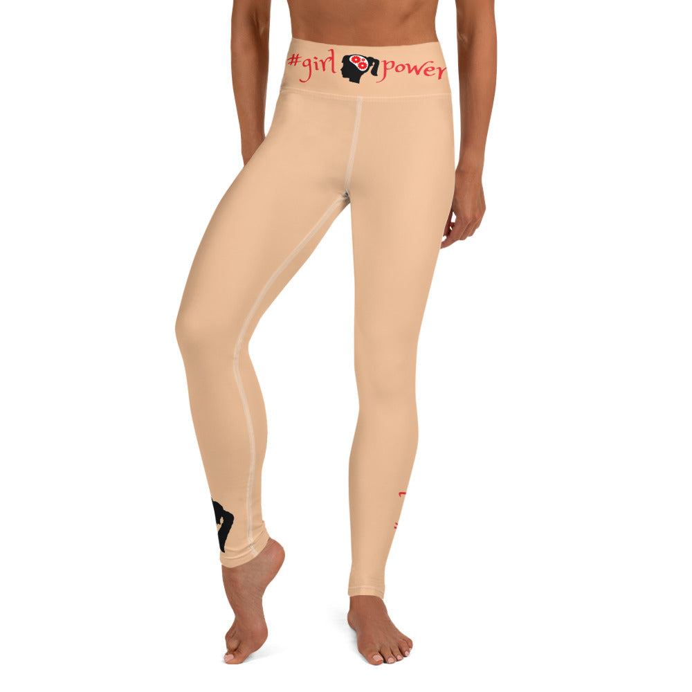 Athletic Wear Leggings for Active Girls- #girlpower. Wear-Your-Attitude Yoga Pants- Black, Beige, Plum . WickedYo.